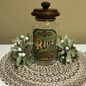 VTG Olde Thompson Pump Enriched Rice Long grain glass canister